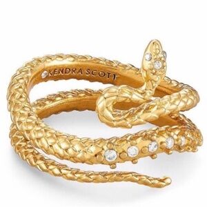 Kendra Scott Gold Snake Ring with Crystal Accents